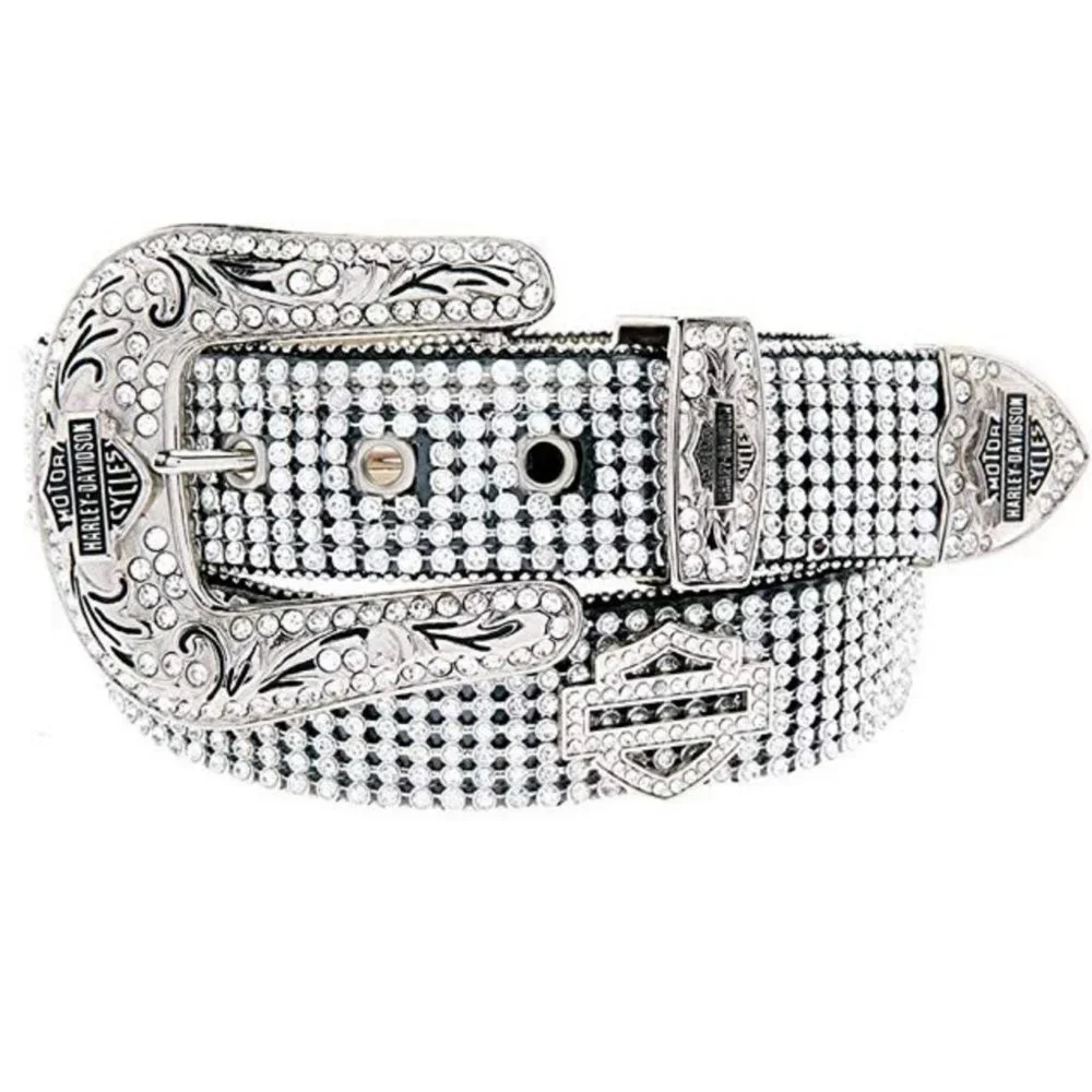 Harley-Davidson Silver Crystal Western Belt